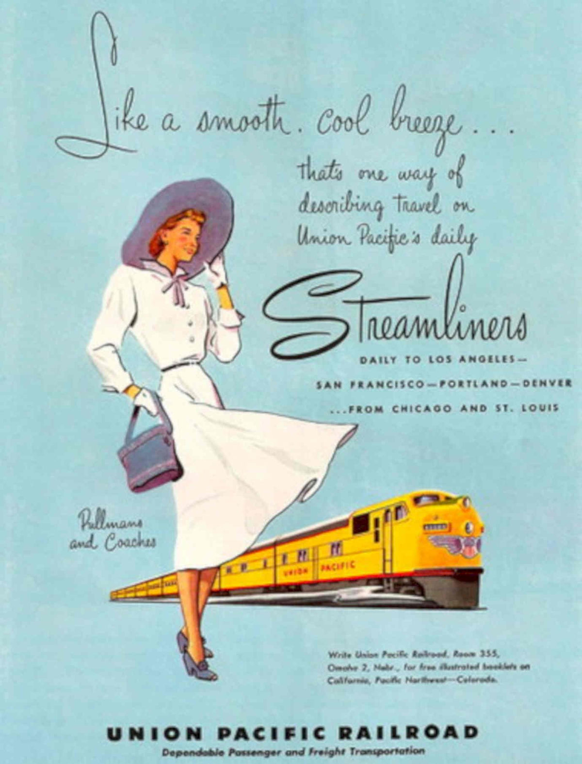 Streamliners Train Poster 1940s Vintage Retro Advert Poster