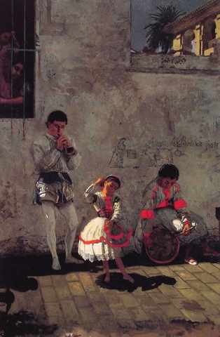 Street Scene In Seville A4 Photo Print