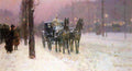 Street Scene With Two Cabs Hassam Impressionism American A4 Photo Print