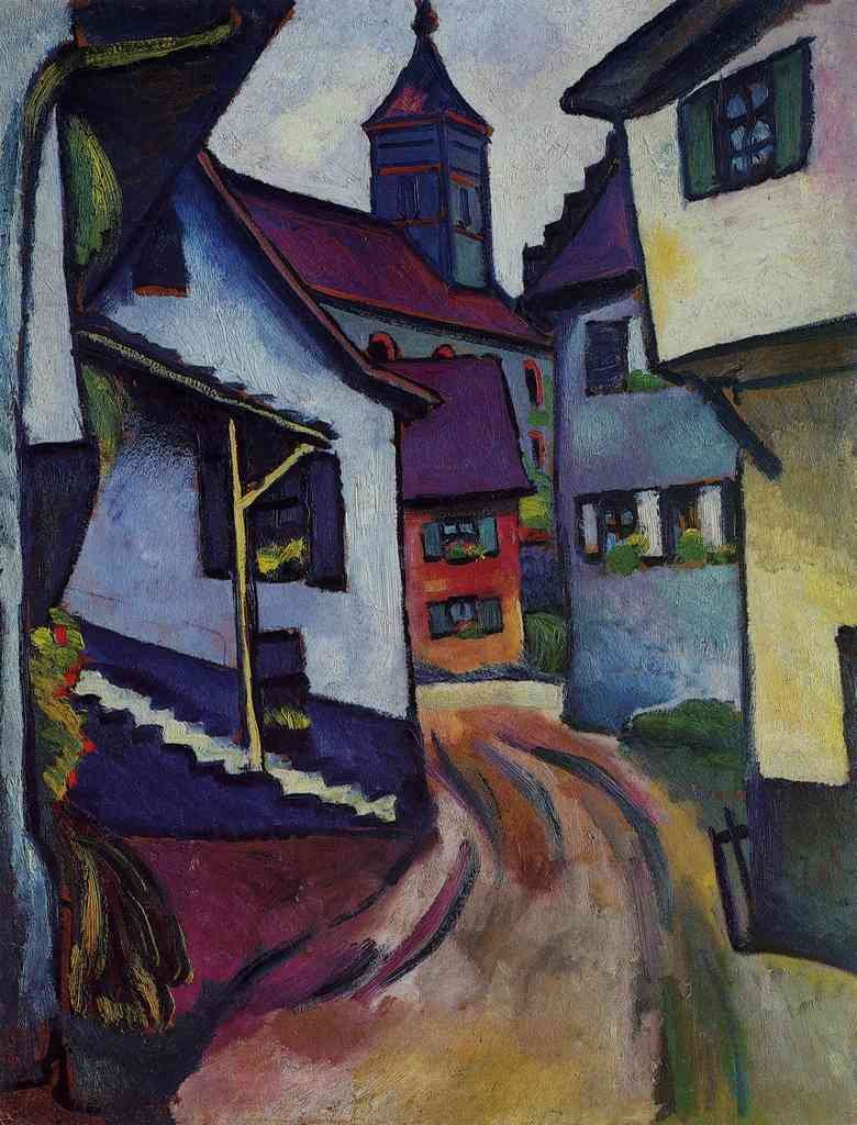 Street With A Church In Kandern Macke A4 Photo Print