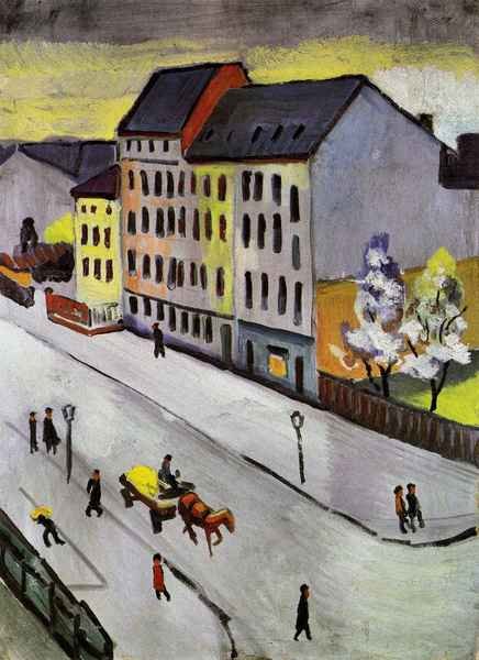 Street in Gray by August Macke Expressionism A4 Photo Print
