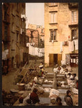 Street with washerwomen Naples Vintage A4 Photo Print
