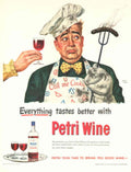 Stressed Chef Wine 1940s Vintage Retro Advert Poster