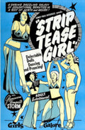 Strip Tease Girl 1950s Vintage Retro Advert Poster