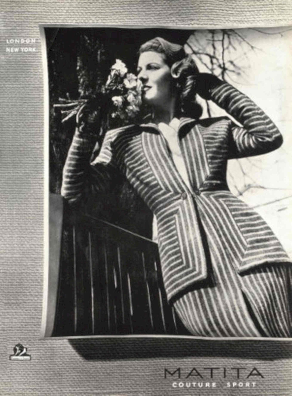 Striped Suit Balcony 1940s Vintage Retro Advert Poster
