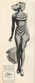 Striped Swimsuit Cole 1940s Vintage Retro Advert Poster