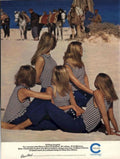 Striped Women Beach 1950s Vintage Retro Advert Poster