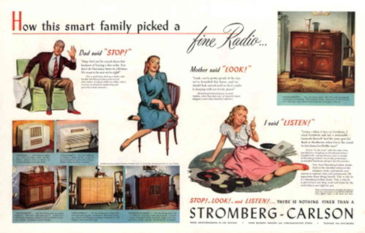 Stromberg Carlson Radios 1940s Vintage Retro Advert Poster