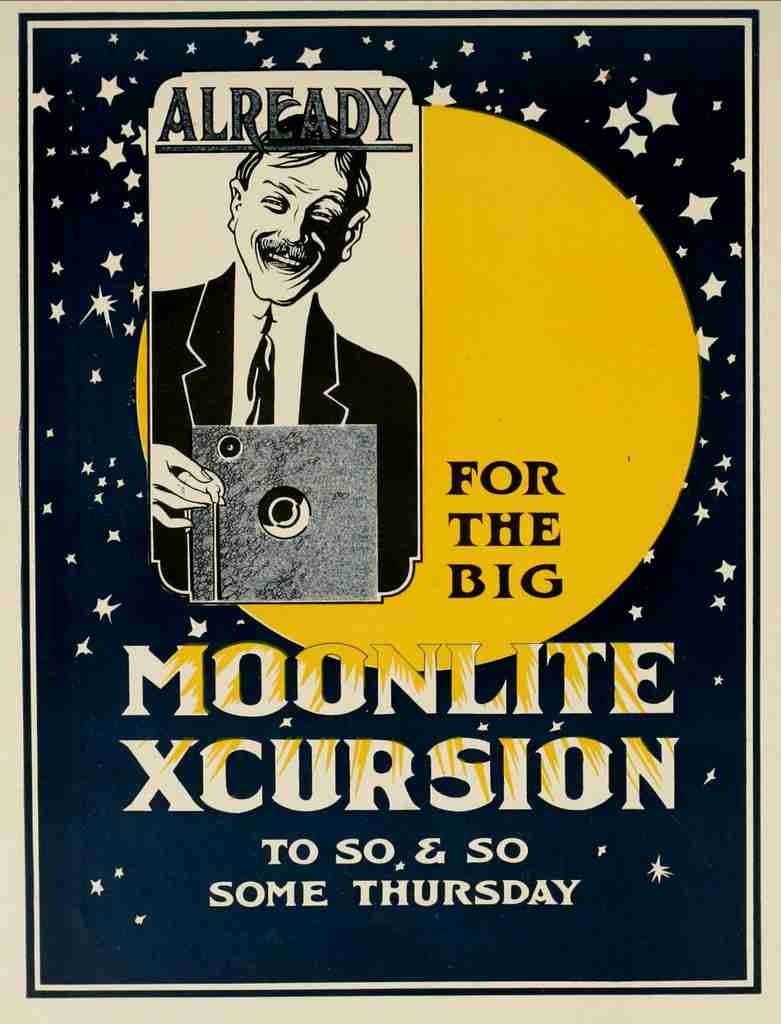Strongs Book of Designs 1917 Moonlight Xcursion A4 Photo Print