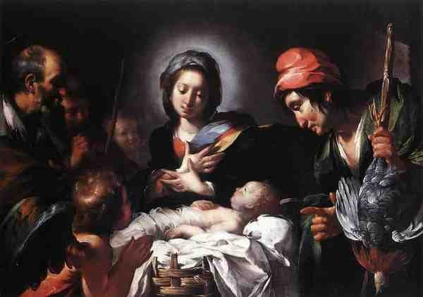 Strozzi Bernardo Adoration Of The Shepherds A4 Photo Print