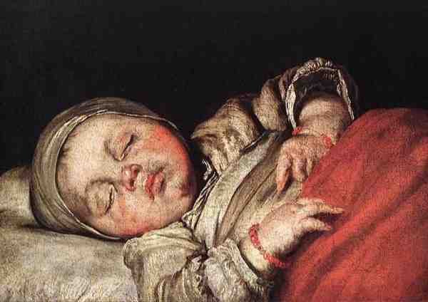 Strozzi Bernardo Sleeping Child A4 Photo Print