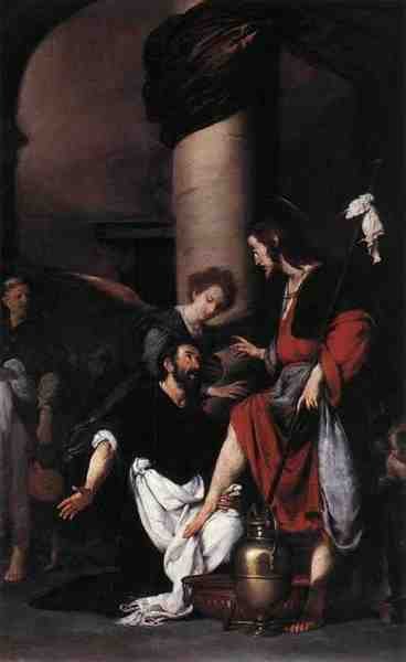 Strozzi Bernardo St Augustine Washing The Feet Of Christ A4 Photo Print