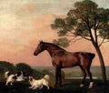 Stubbs George A Bay Hunter With Two Spaniels A4 Photo Print