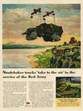Studebaker Trucks Red 1940s Vintage Retro Advert Poster