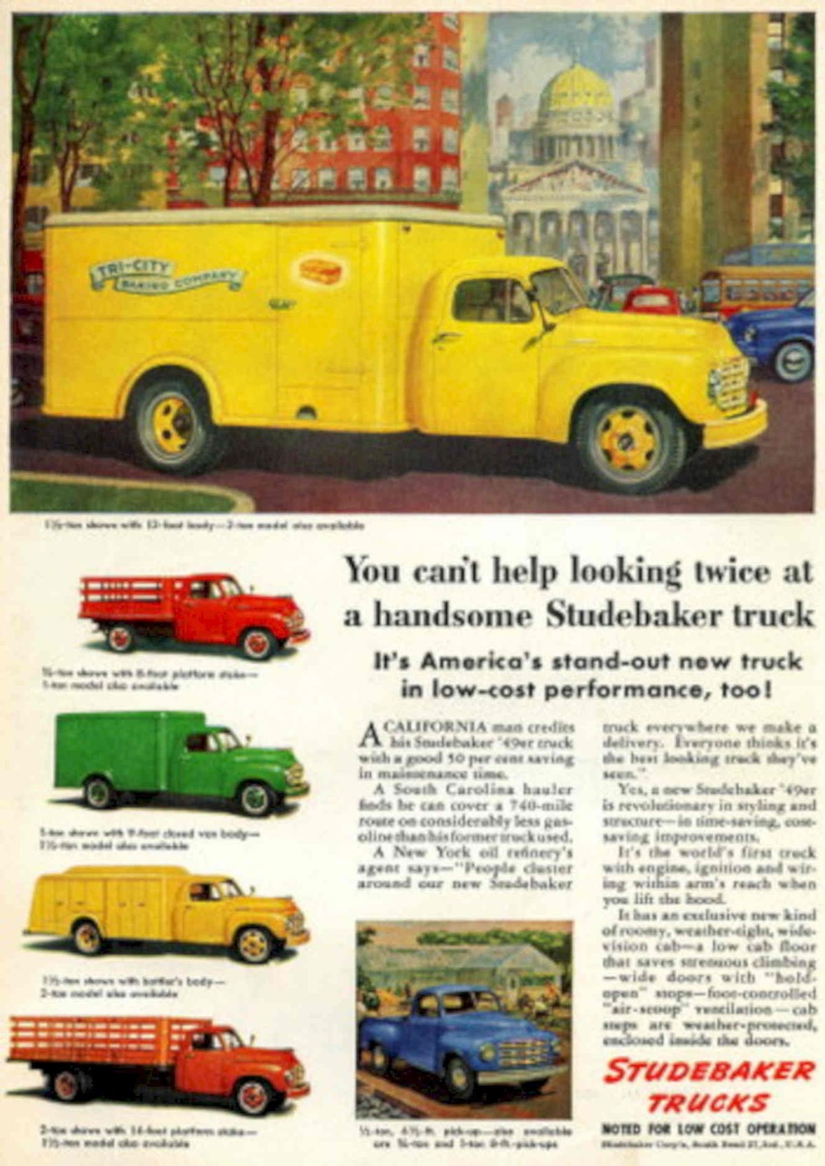 Studebaker Trucks Vintage 1940s Vintage Retro Advert Poster