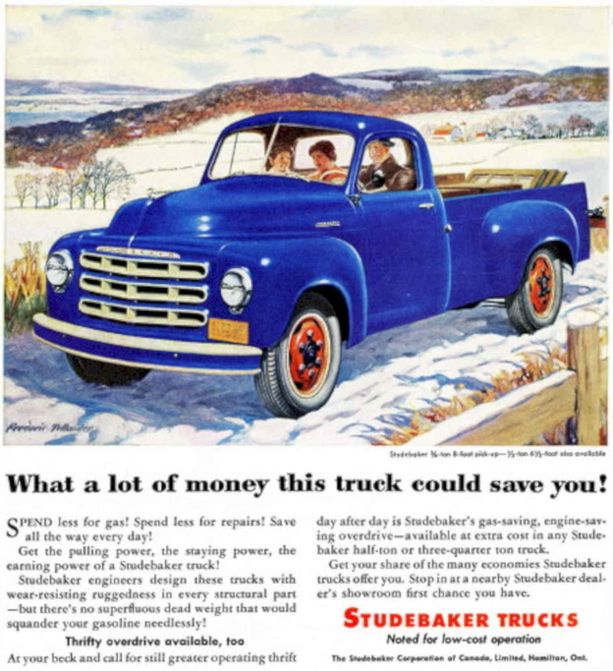 Studebaker Winter Truck 1930s Vintage Retro Advert Poster