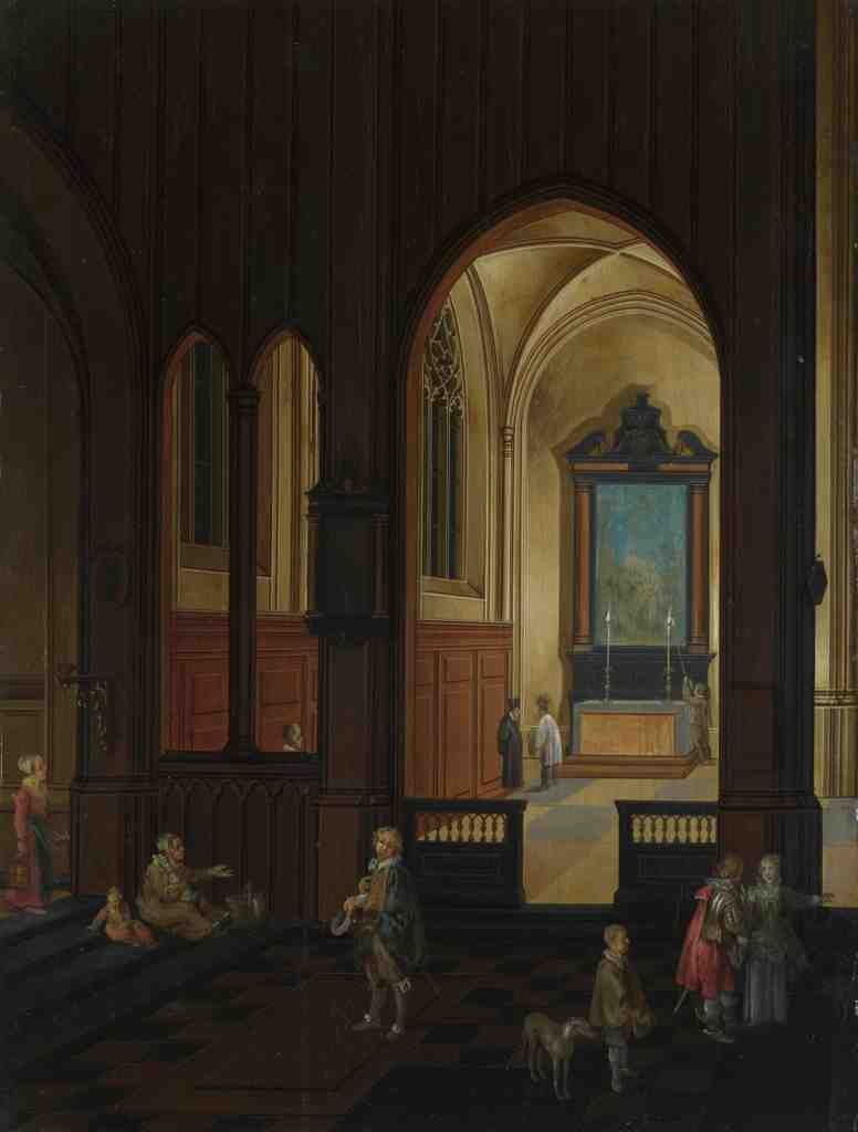 Studio of Pieter Neeffs the Elder View of a Chapel at Evening A4 Photo Print