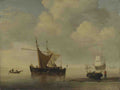 Studio of Willem van de Velde Calm Two Dutch Vessels A4 Photo Print