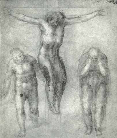 Study For Christ On The Cross With Mourners A4 Photo Print