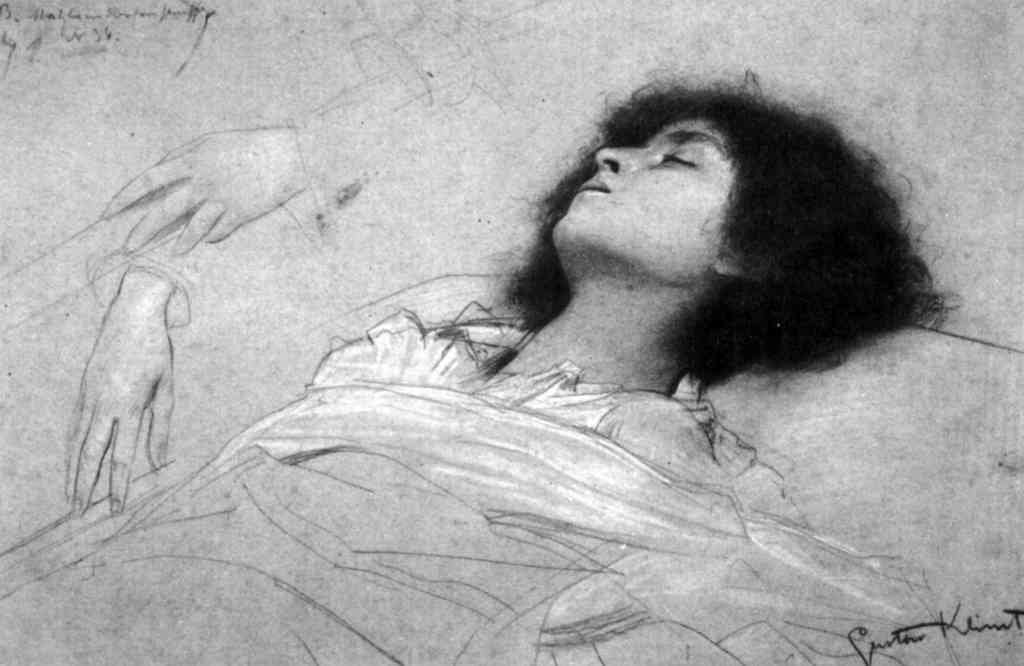 Study Sheet With The Upper Body Of A Girl And Sketches Klimt A4 Photo Print
