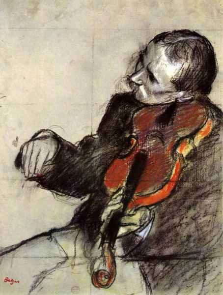 Study of violinist by Degas A4 Photo Print