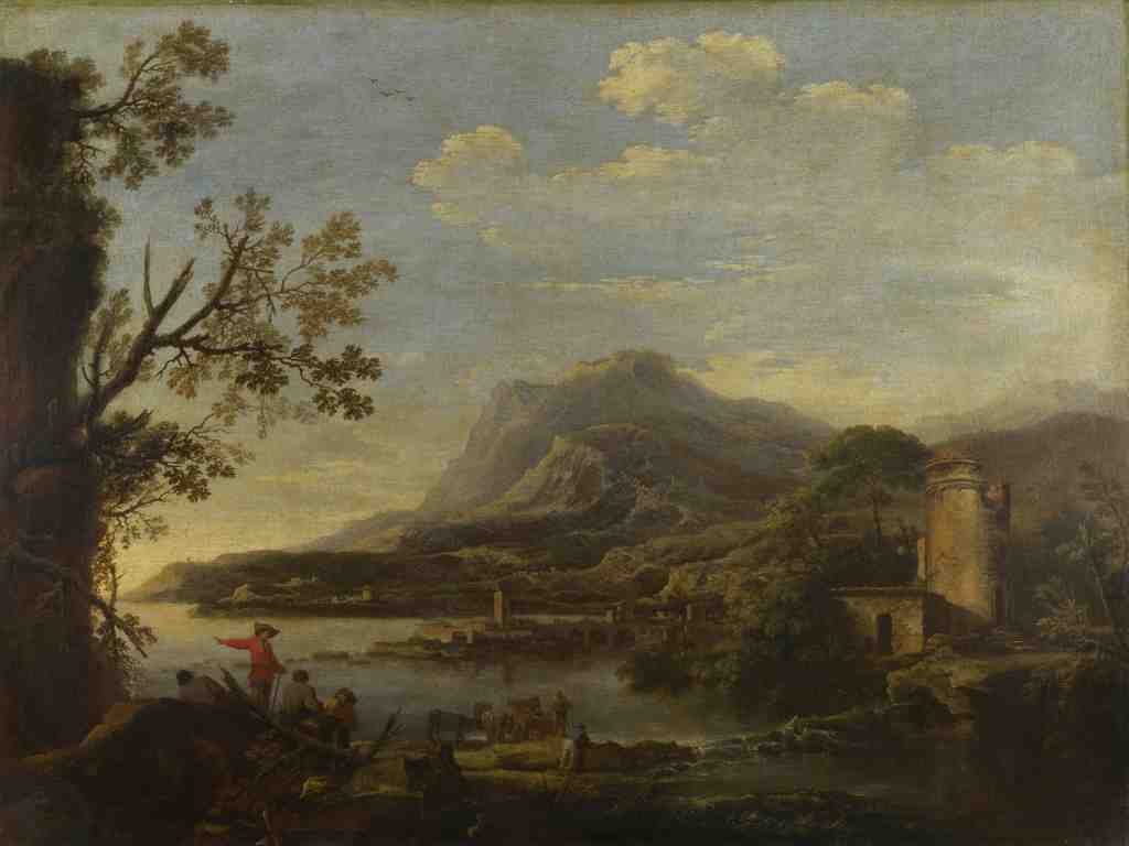 Style of Salvator Rosa A Coastal Scene A4 Photo Print