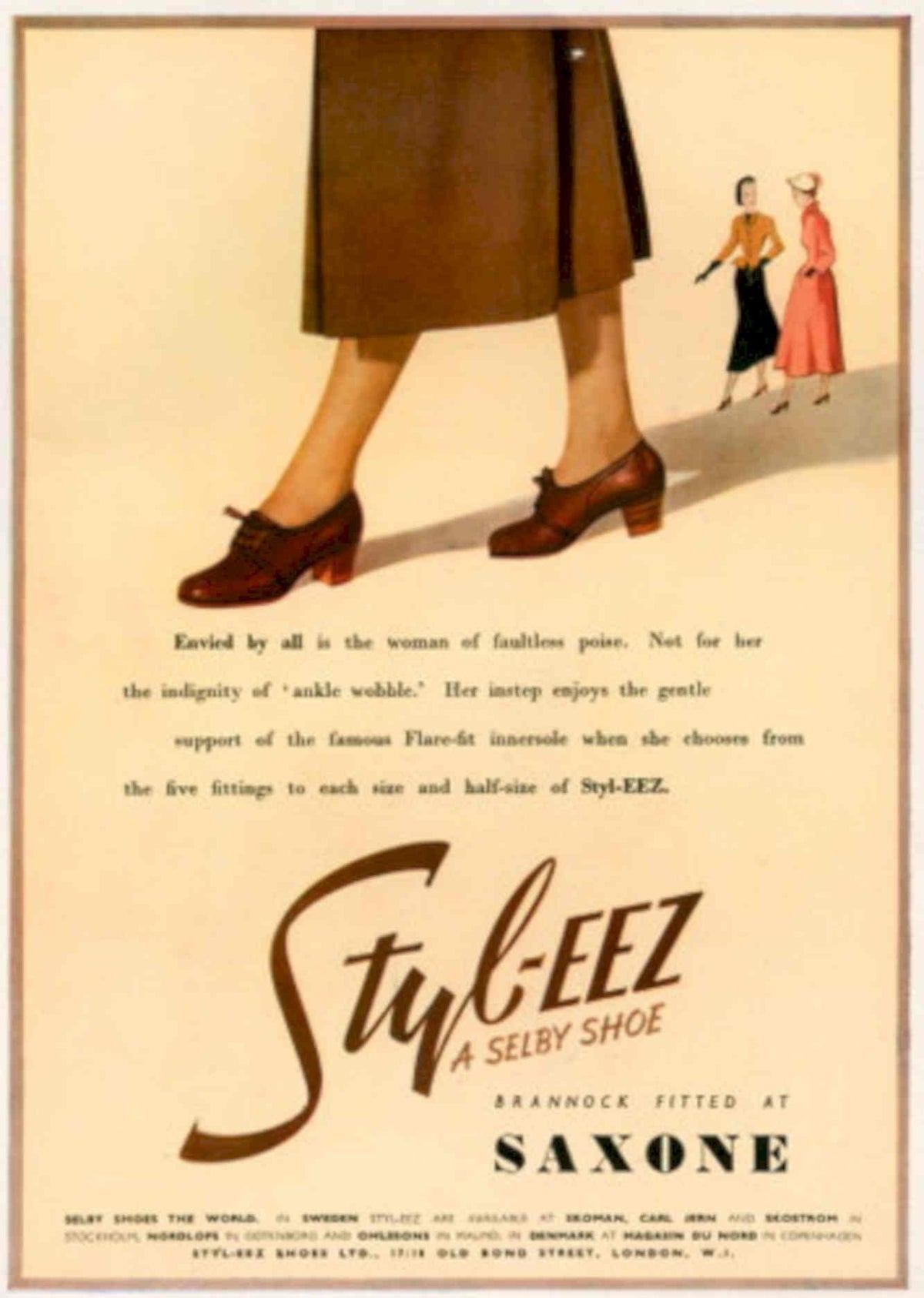 Styleez Shoes 1930s 1940s Vintage Retro Advert Poster