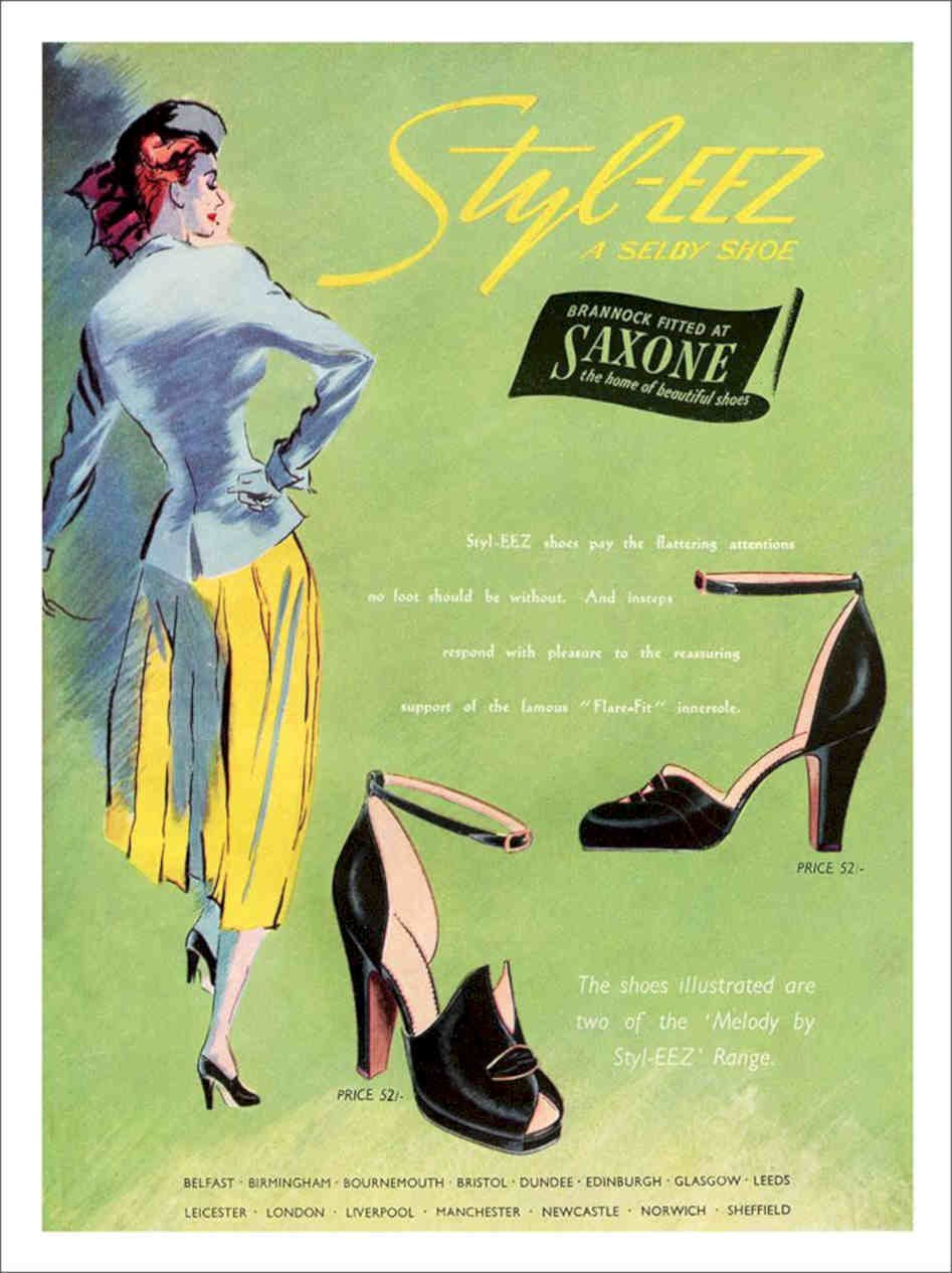 Styleez Shoes 1950s Vintage Retro Advert Poster A4 Photo Print