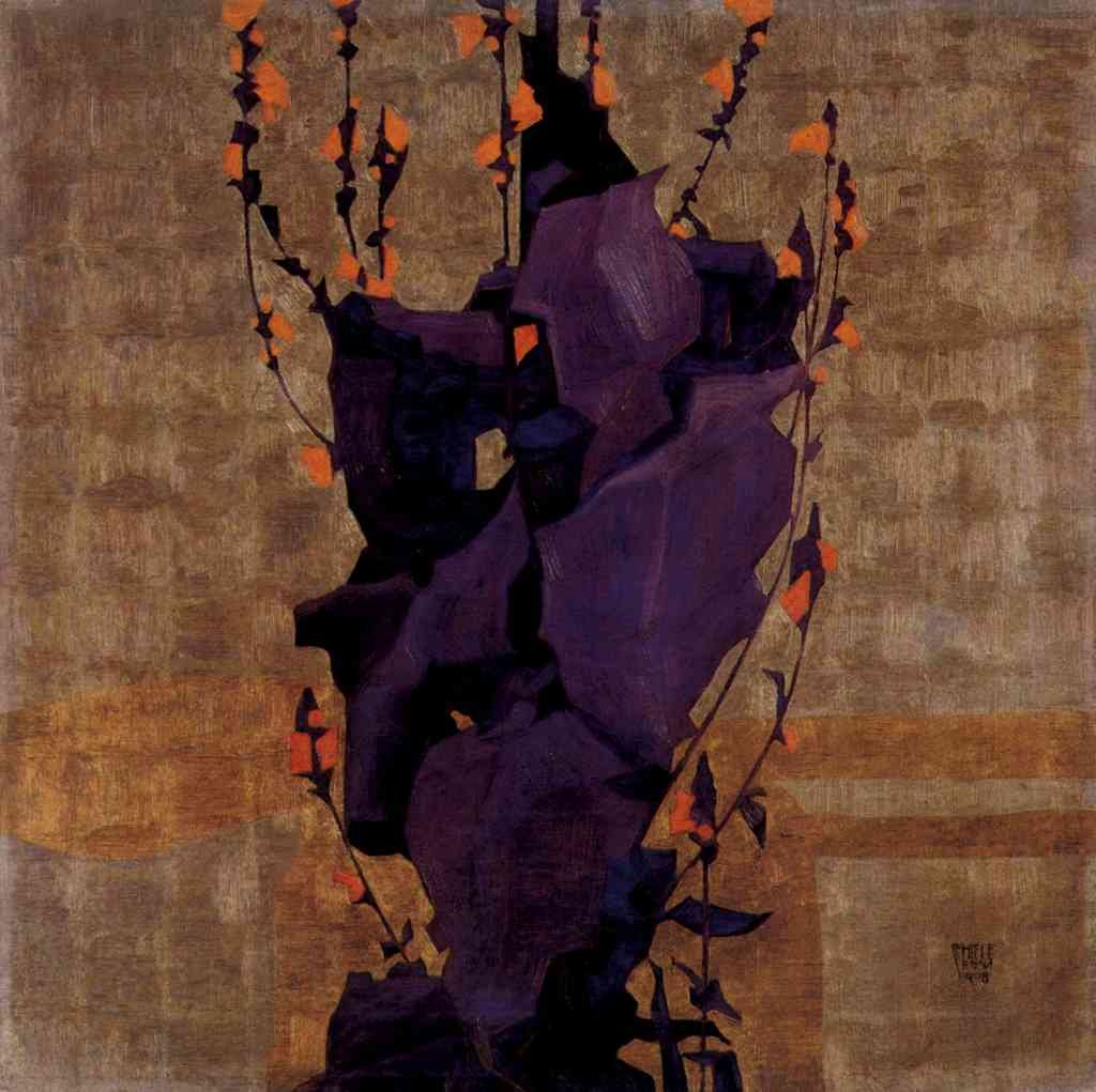 Stylized Floral Before Decorative Background Style Of Life Schiele A4 Photo Print