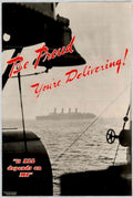 Submarine Battleship Ocean American World War II Advert Poster