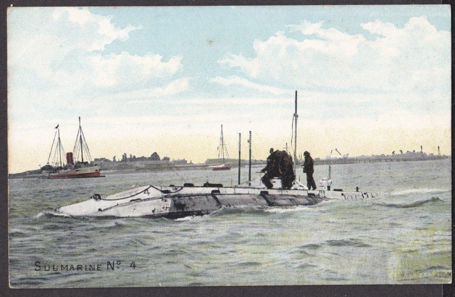 Submarine No 4 On The Surface Vintage A4 Photo Print