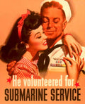 Submarine Warfare Poster 1940s Vintage Retro Advert Poster