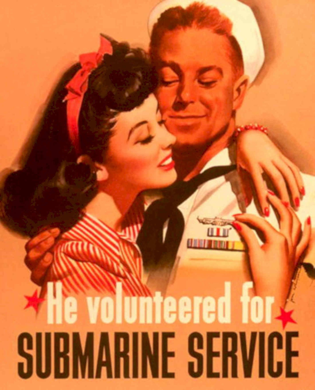Submarine Warfare Poster 1940s Vintage Retro Advert Poster