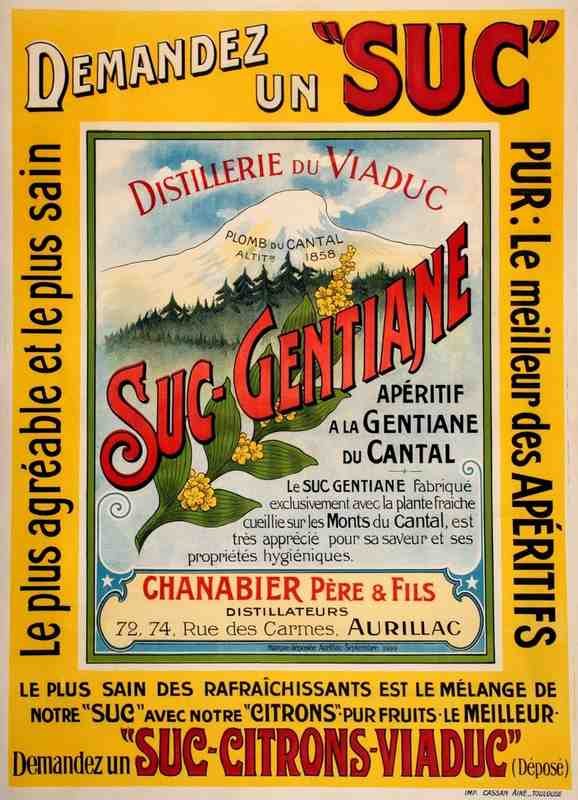 Suc Gentiane 1930S Aperitif Liqueur French Vintage Advert A4 Photo Print