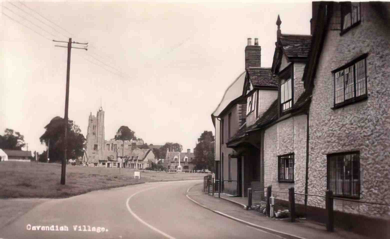 Suffolk Cavendish Village 1960s Vintage A4 Photo Print