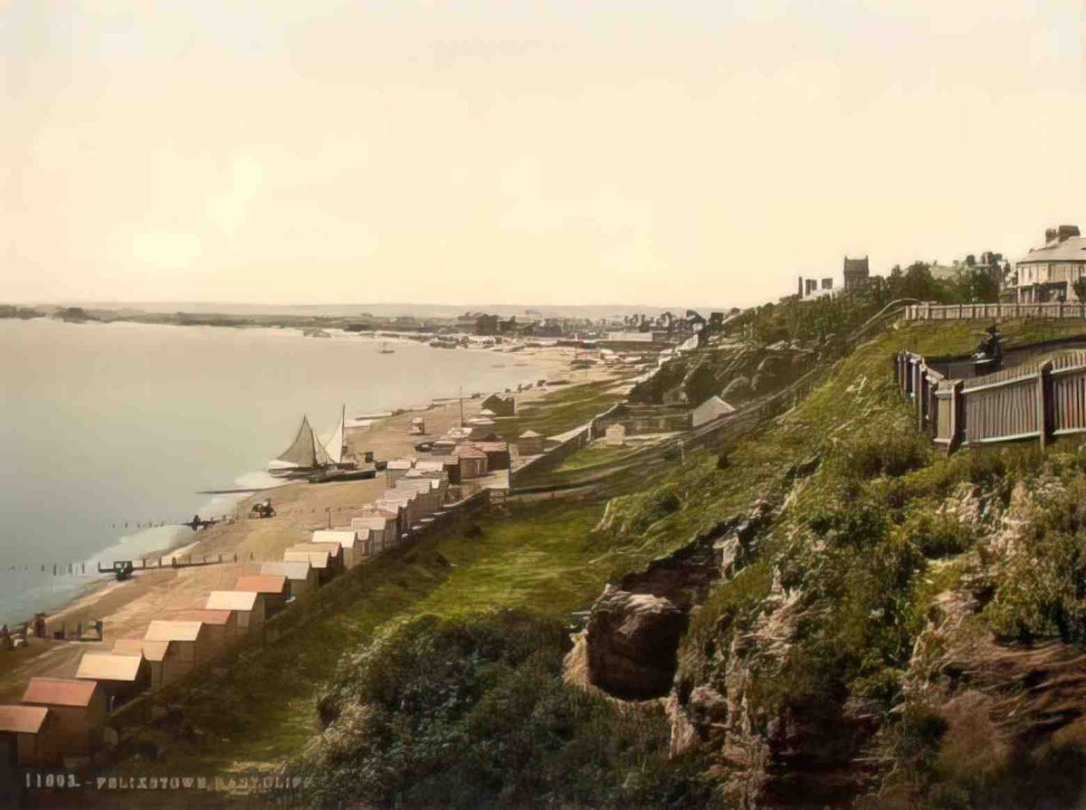 Suffolk Felixstowe East Cliffs Vintage A4 Photo Print