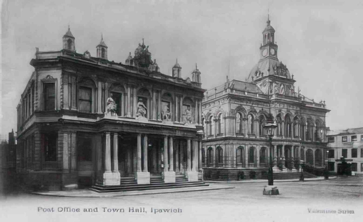 Suffolk Ipswich Post Office and Town Hall 1900s Vintage A4 Photo Print