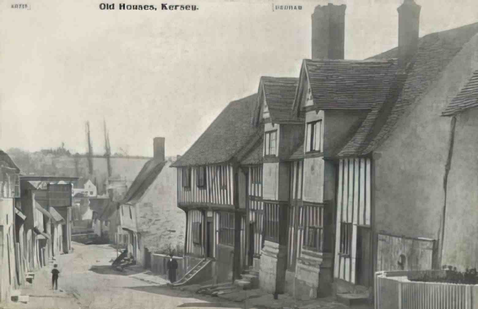 Suffolk Kersey Old Houses Vintage A4 Photo Print
