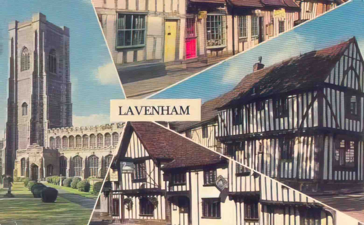 Suffolk Lavenham Multiview Vintage A4 Photo Print