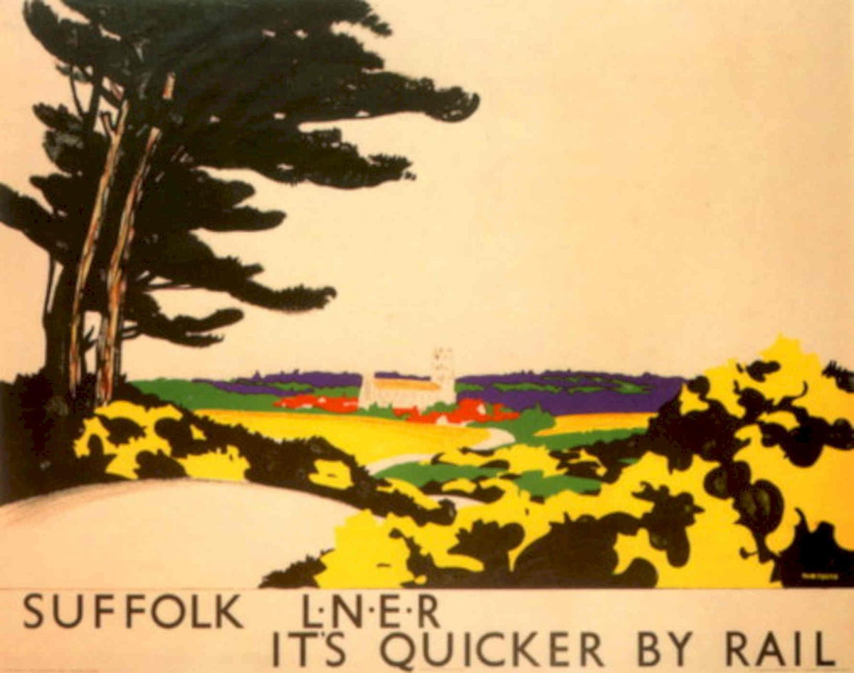 Suffolk Lner Travel 1930s Vintage Retro Advert Poster