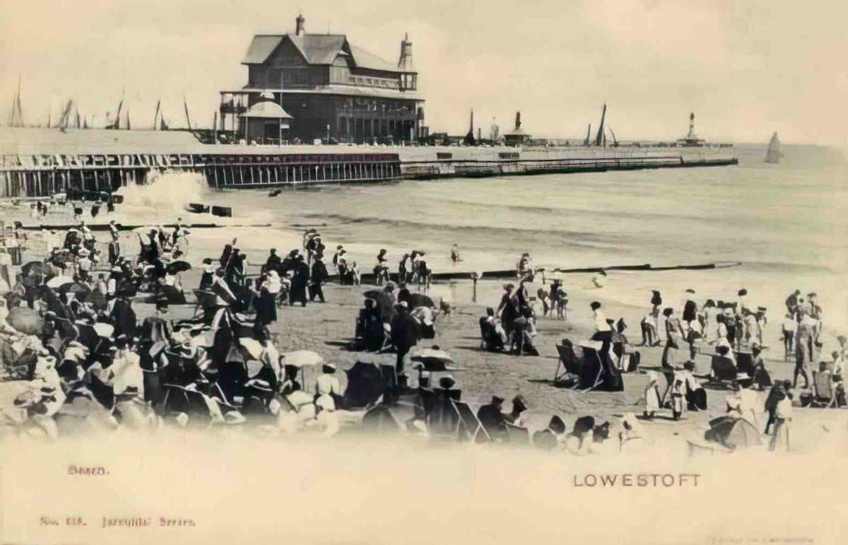 Suffolk Lowestoft Beach Vintage A4 Photo Print