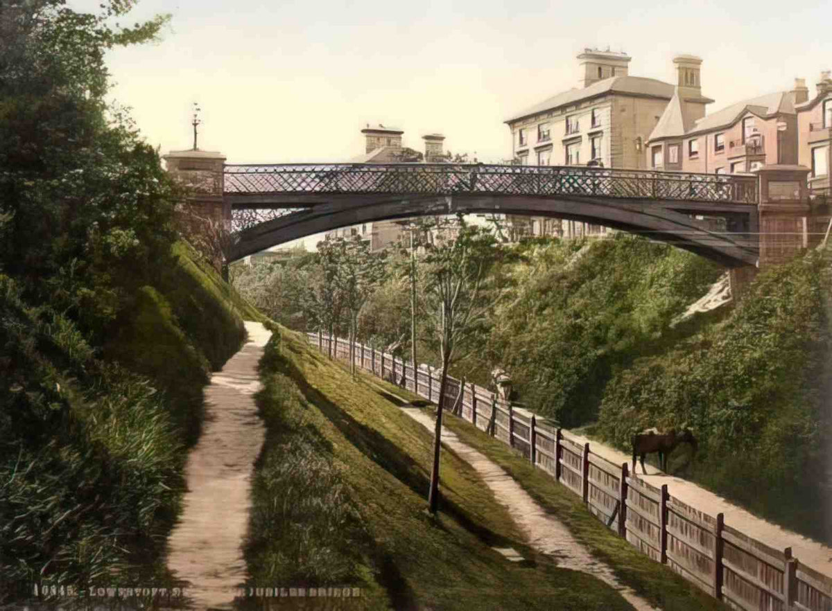 Suffolk Lowestoft Belle Vue Jubilee Bridge Vintage A4 Photo Print
