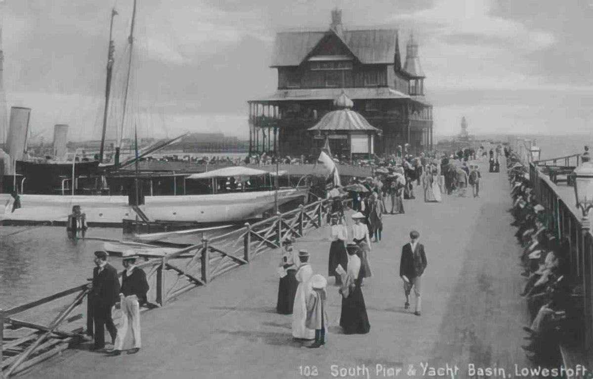 Suffolk Lowestoft South Pier and Yacht Basin 1900s Vintage A4 Photo Print