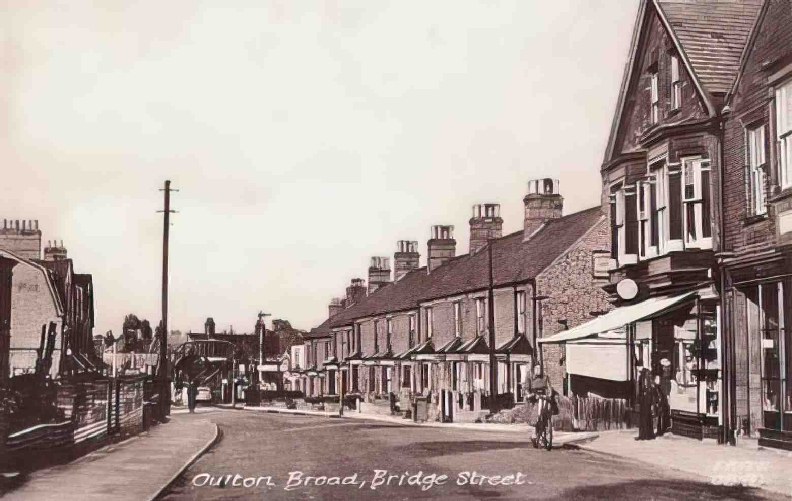 Suffolk Oulton Broad Bridge Street Vintage A4 Photo Print