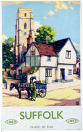 Suffolk Travel Rail Vintage Retro Advert Poster A4 Photo Print