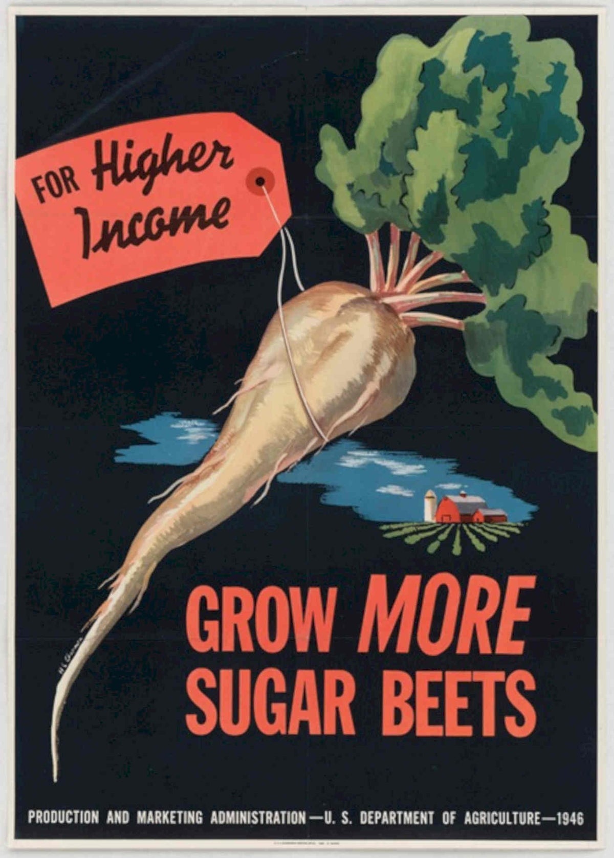Sugar Beets 1946 American World War II Advert Poster