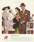 Suit Couple Salesman 1950s Vintage Retro Advert Poster