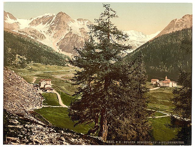 Sulden the Schontauftspitze Tyrol Vintage A4 Photo Print