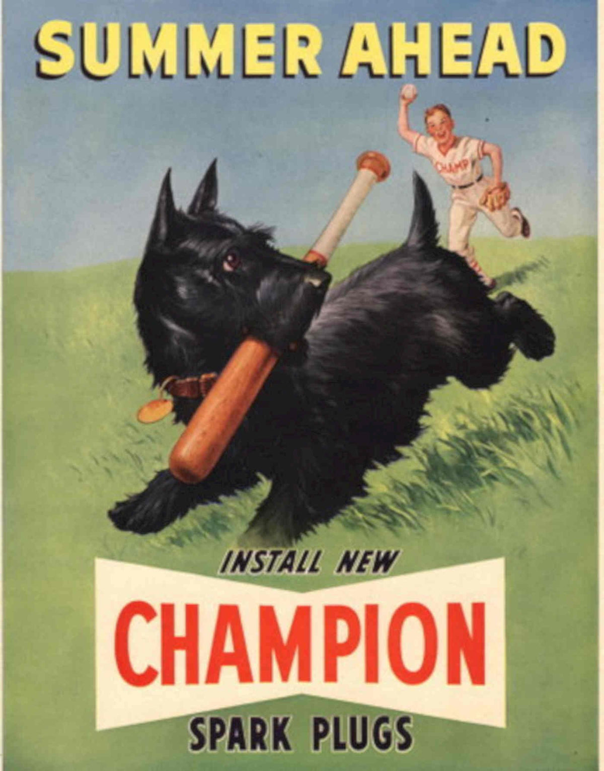 Summer Ahead Spark 1950s Vintage Retro Advert Poster