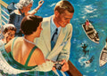 Summer Boat Trip 1940s Vintage Retro Advert Poster